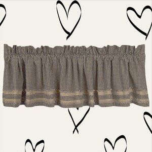 ⭐Free Ship~Love Offers! 4 Valances New Primitive Home Newbury Black Khaki 72x15